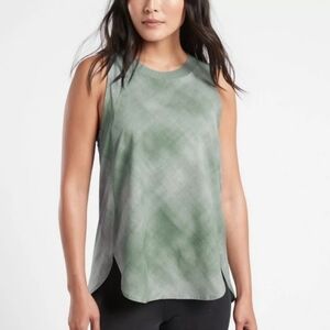 Athleta Zelphyr Print Tank Green Tank Athletic Running Pull Over Womens New 3X